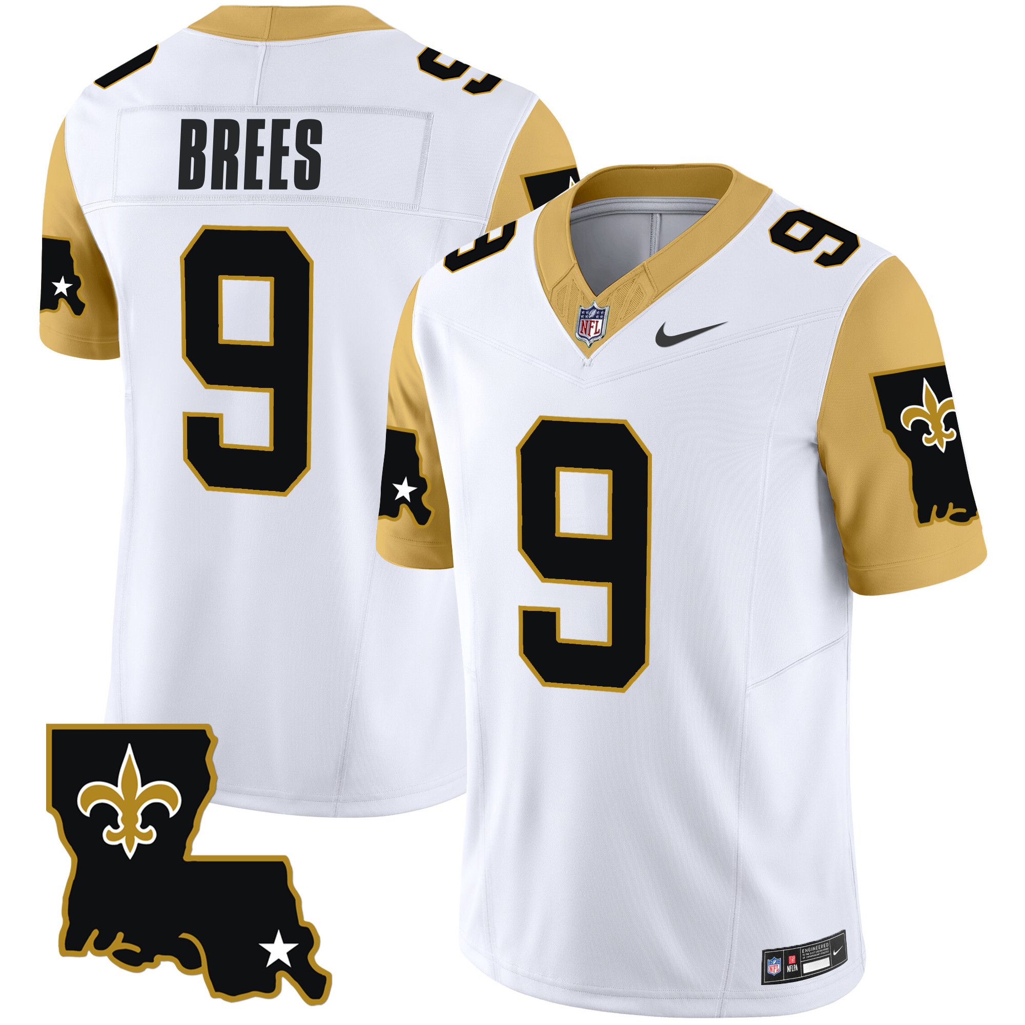 Men New Orleans Saints #9 Brees White 2024 Nike 1987 Legacy Vapor Limited NFL Jersey